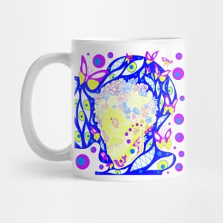 skull in blue hell ecopop art wallpaper in underworld inferno 2 Mug